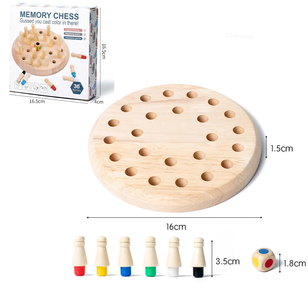 Interactive Wooden Memory Chess Game - Perfect for Kids and Adults