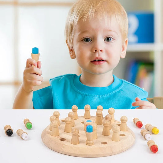 Interactive Wooden Memory Chess Game - Perfect for Kids and Adults