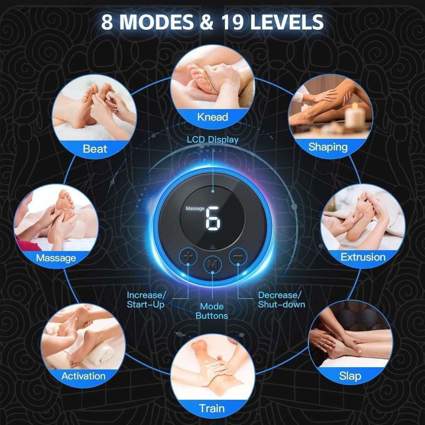 Vibrating EMS Foot Massager Pad – Electric Muscle Stimulator for Pain Relief, Circulation & Relaxation at Home