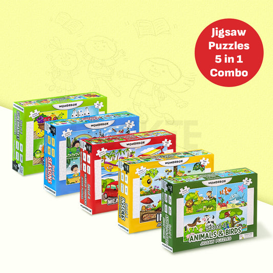 5 in 1 Jigsaw Puzzles Combo Pack - Pack of 5 Puzzles