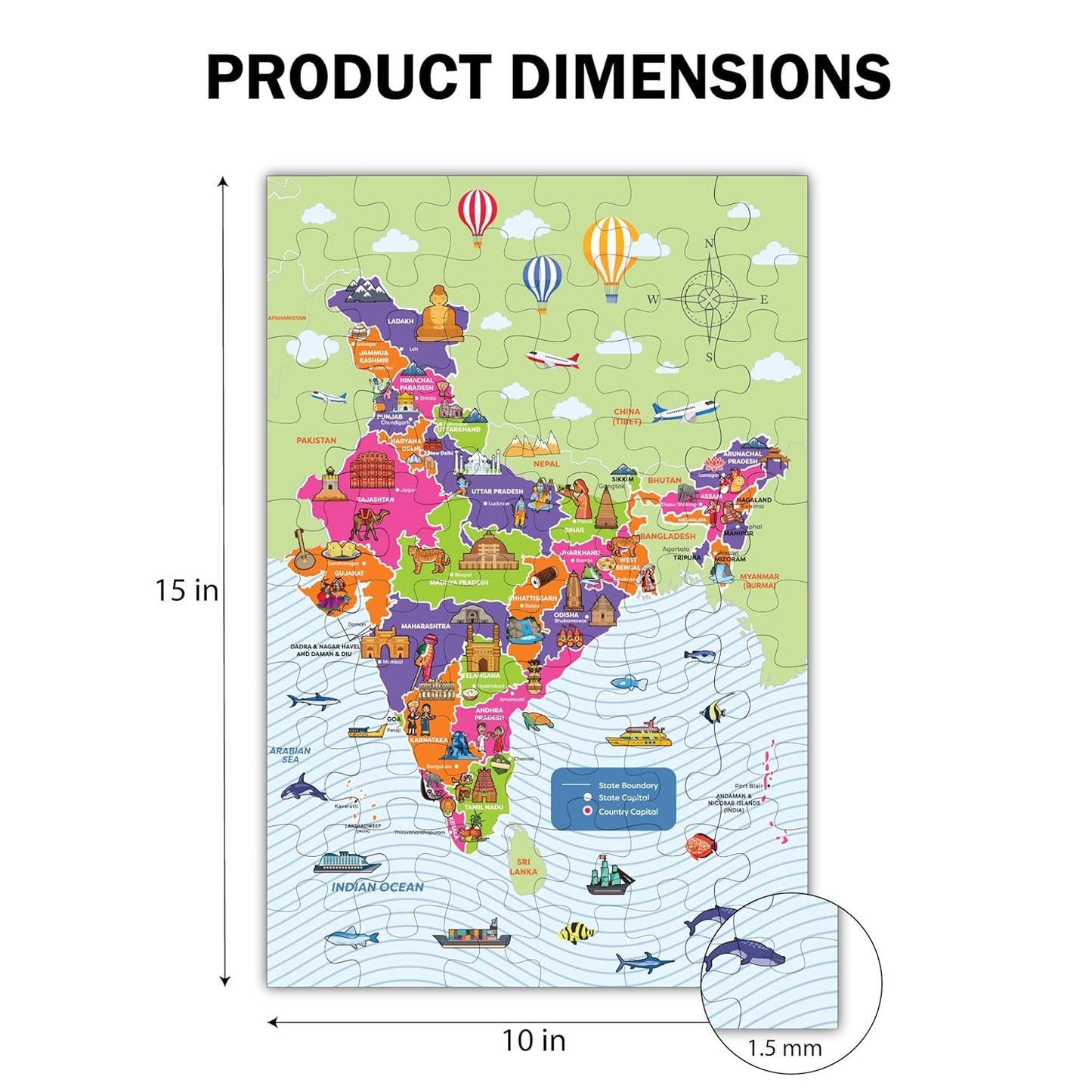 India Map Jigsaw Puzzles for 5+ Year Old Kids