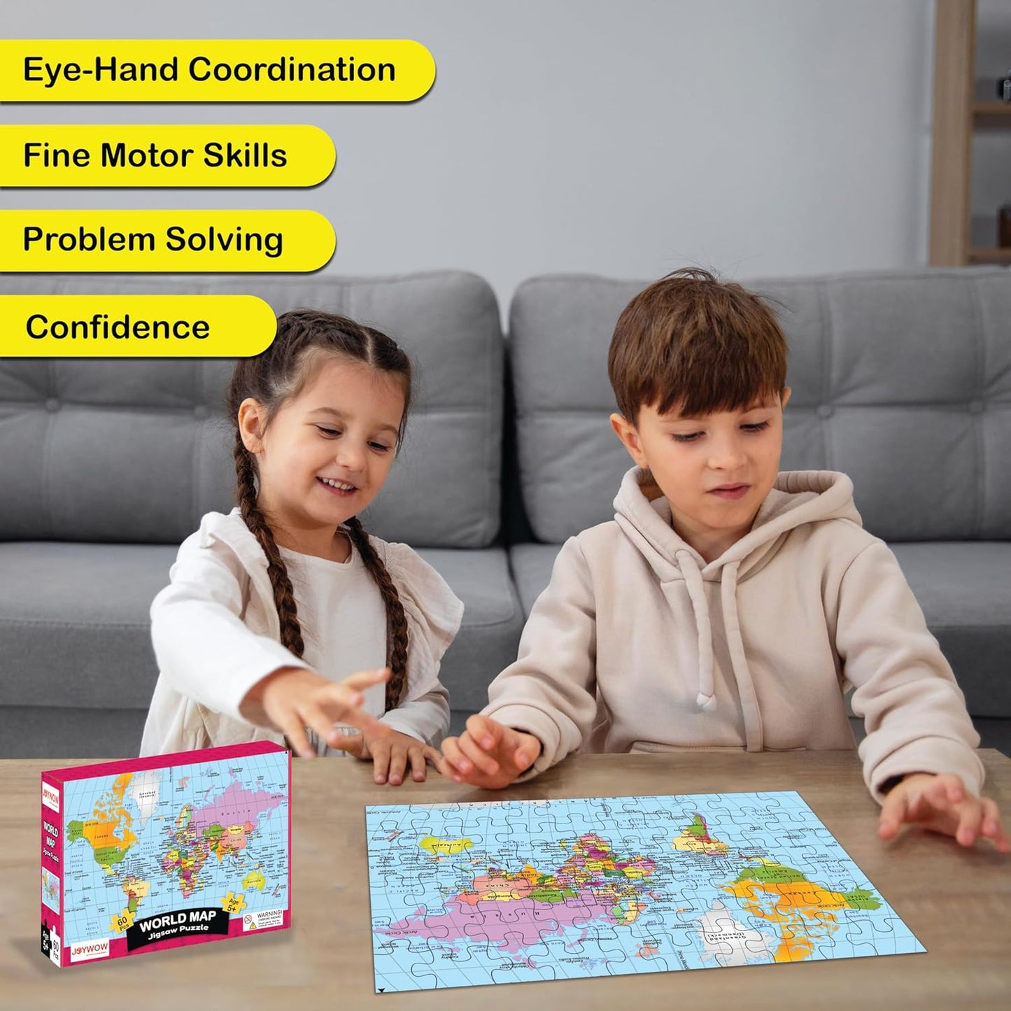 World Map Jigsaw Puzzles for 5+ Year Old Kids